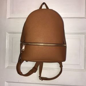 Brown Vegan Leather Bookbag